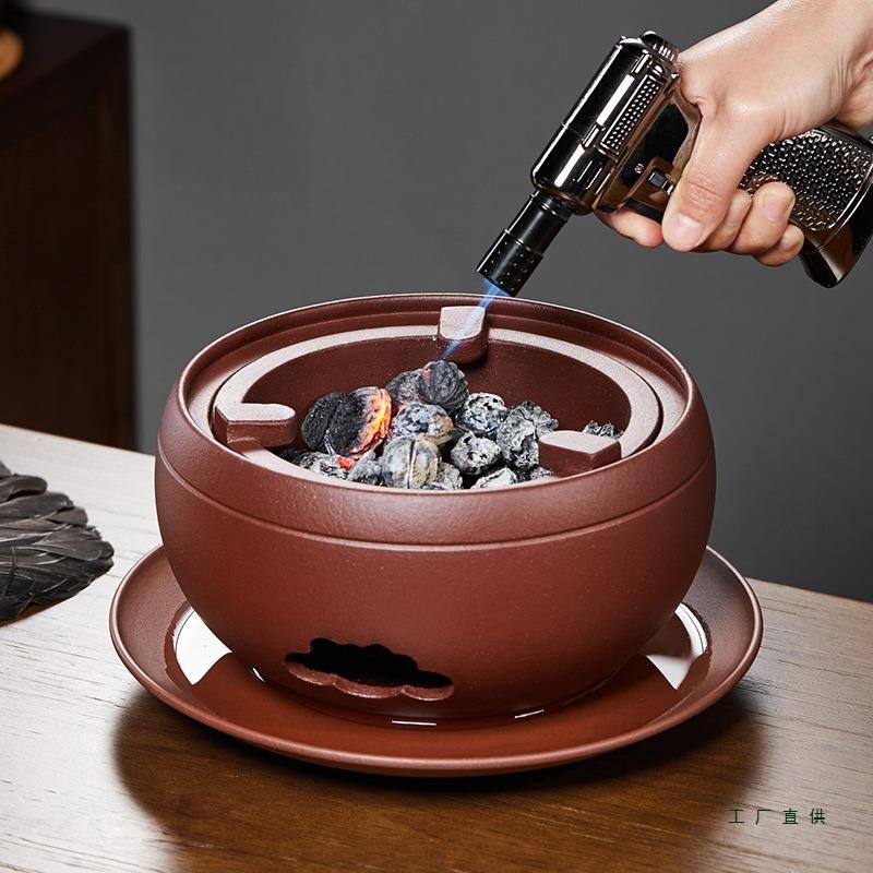 紫砂炭炉冬日围炉煮茶套装木炭烤火炉室内家用老式打边炉户外烧烤