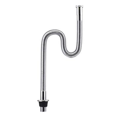 国标32通用黄铜不锈钢电镀波纹面盆下水排水管 弯折防臭S弯P弯u型