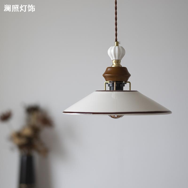 法式中古手绘陶瓷吊灯复古餐厅玄关餐桌创意个性吧台书房单头灯具