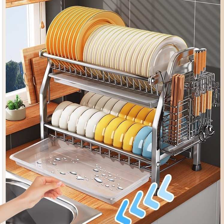 多功能厨房家用不锈钢沥水收纳碗碟架碗碟架碗碟筷子刀叉勺沥水架