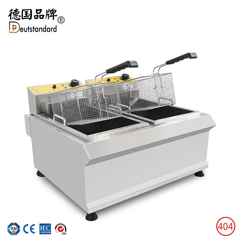 商用电炸炉电炸锅台式双缸双筛电炸锅油炸机薯条机实力厂家直销