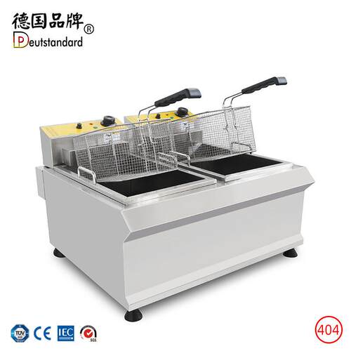 商用电炸炉电炸锅台式双缸双筛电炸锅油炸机薯条机实力厂家直销