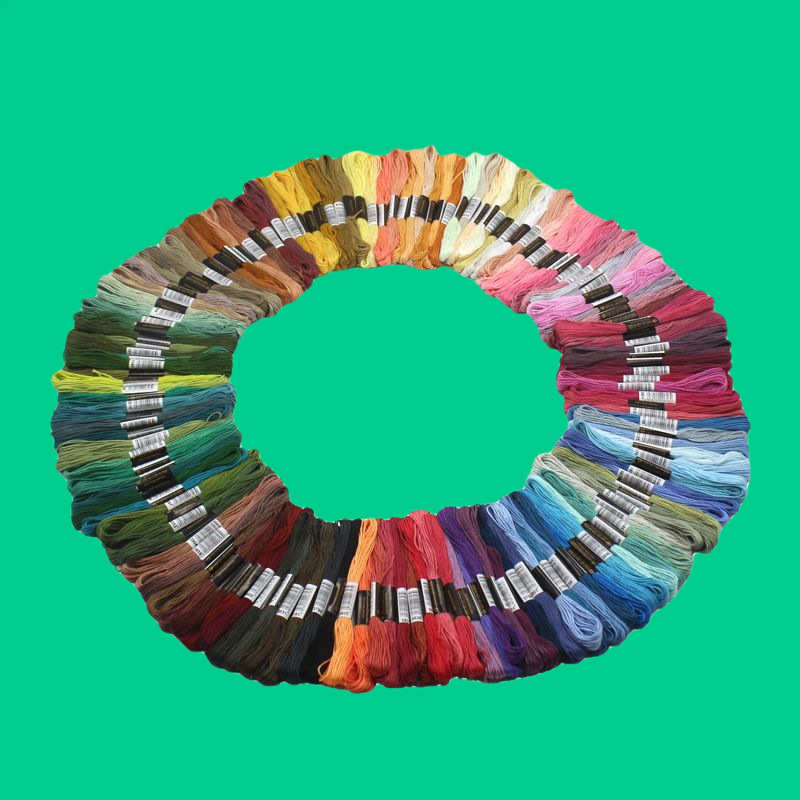 447色手工DIY十字绣线 编织彩色棉线刺绣线 十字绣绣线