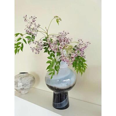 现代中古摆件玻璃创意北欧轻花民样板间奢花瓶宿简约  渐变器艺术