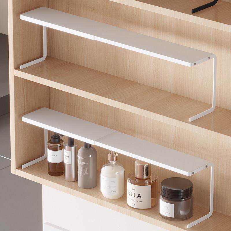 浴室镜柜下挂篮收纳盒洗脸台面分层隔板化妆室镜子后面置物架极窄