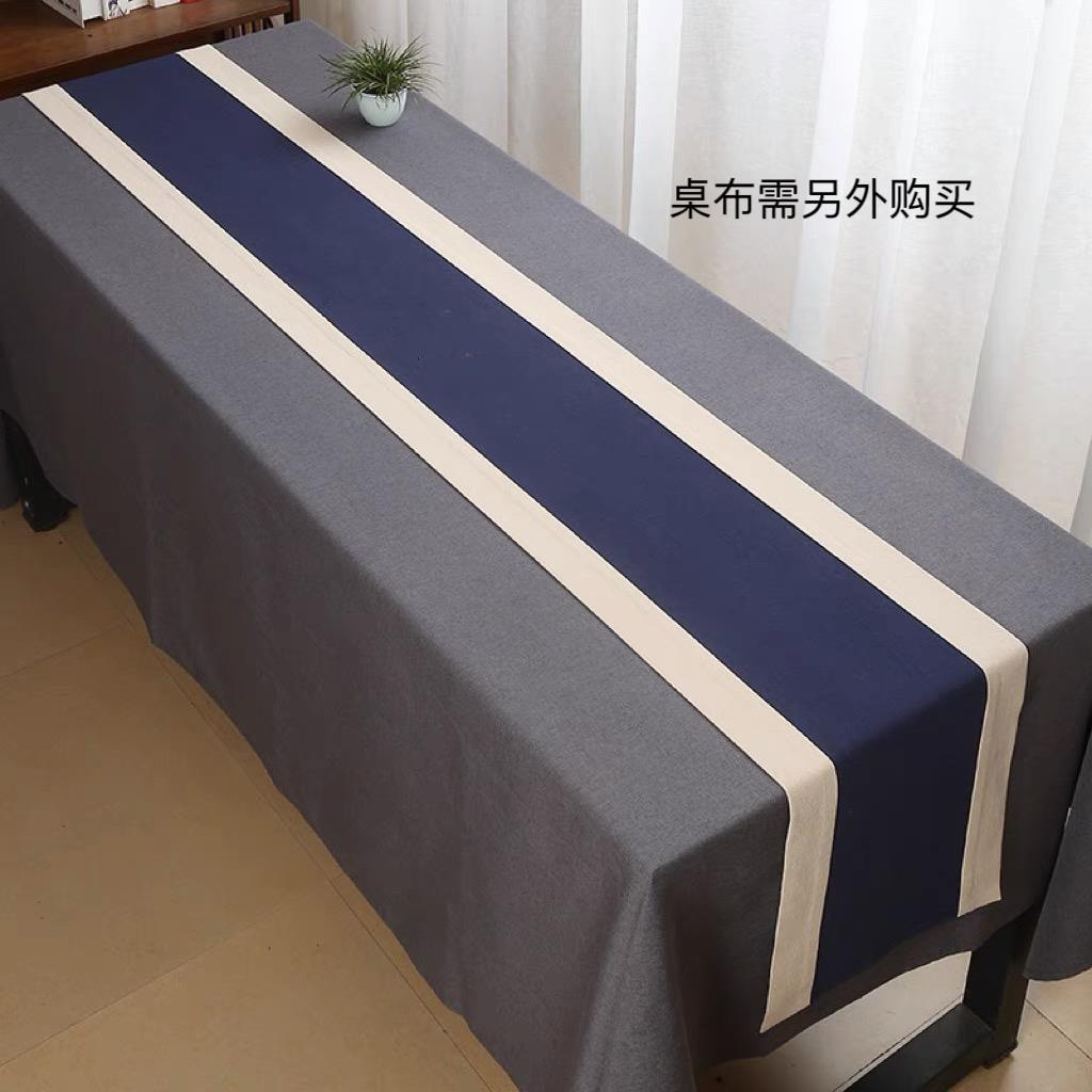 中95棉麻桌旗大号会议室桌布长N方F75779M6形茶桌布艺新式茶席尺