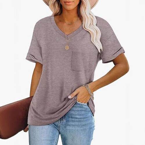 [Womens T Shirts ]2026 Short Sleeve V-Neck Shirts Cute Fit