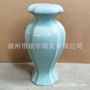白玉冰裂效果高温陶瓷花瓶台灯底座色釉炫宇陶瓷装饰花瓶摆件