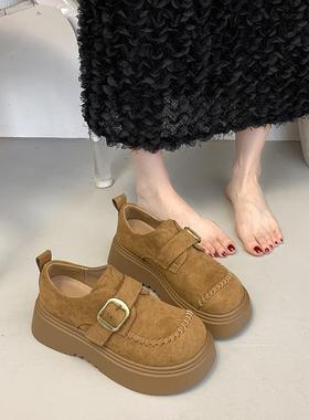 春季厚底勃肯鞋女2026新款一脚蹬懒人乐福鞋单鞋0112z