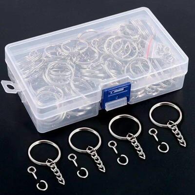 Metal Blank Keyring Keychain Split Rings Keyfob Key Rings Lo