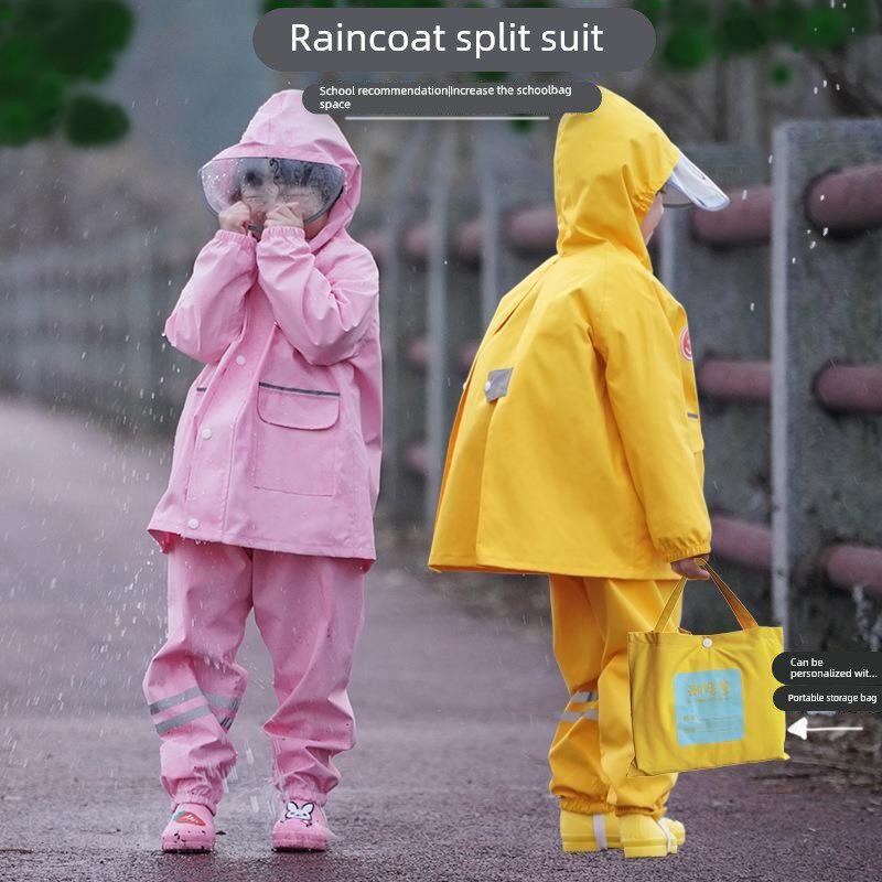 儿童雨衣套装防水全身女孩男童小学生上学防雨服上下分体4-5-6-8