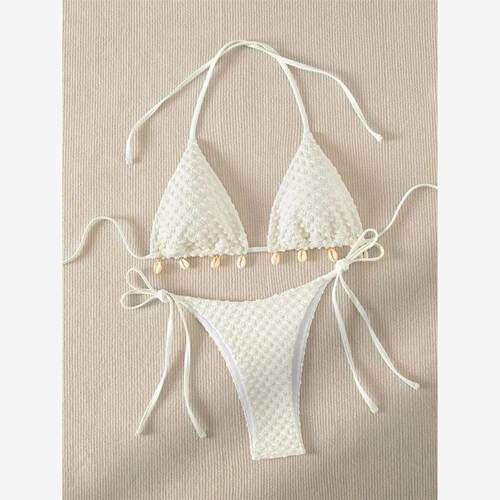 Split system with solid color swimwear women分体系带纯色泳装