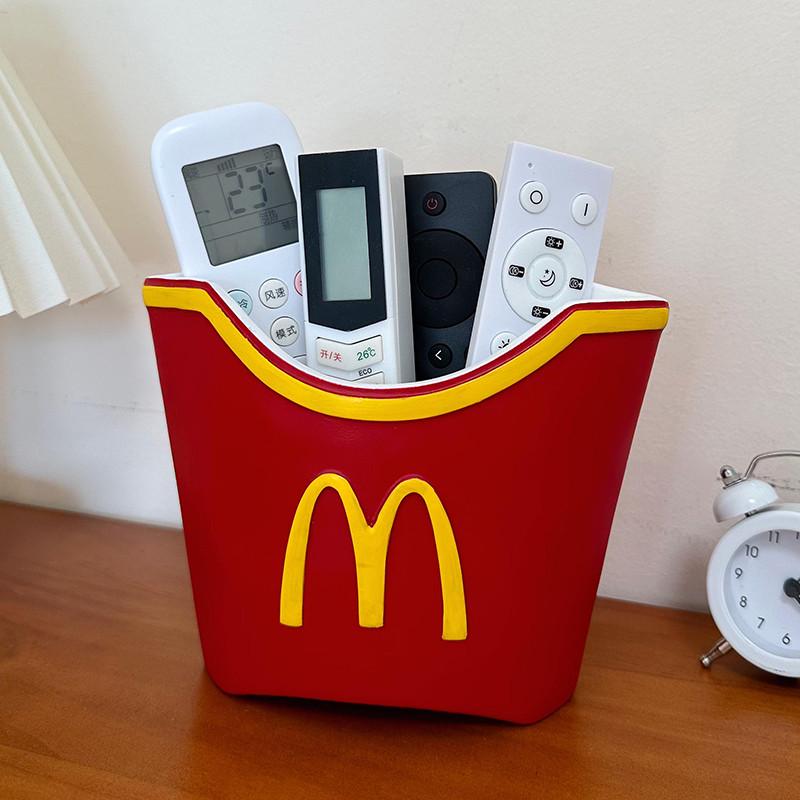 李子熟了麦当劳遥控器收纳茶几大薯条网红麦门客厅插花瓶创意摆件