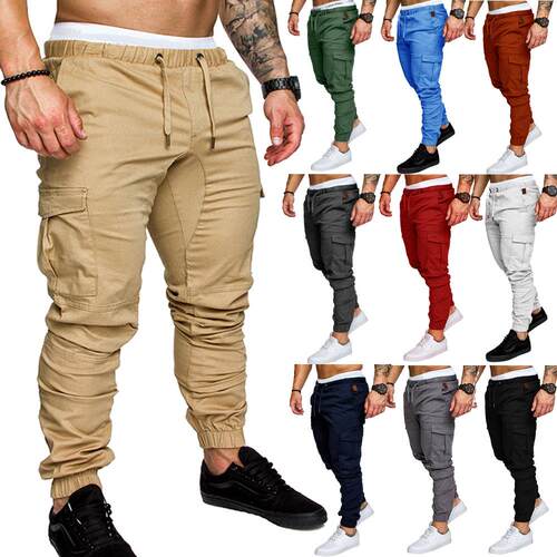 Workwear, multi pocket pants, men's fabric pants, leg