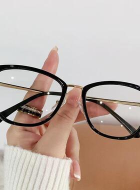 新猫眼时尚变色防蓝光眼镜欧美爆款女潮金属眼镜架外贸网红平光镜