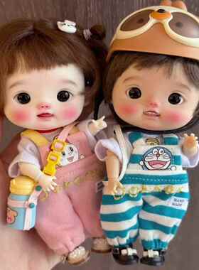 BJD1/12大头娃娃 点弟 带妆裸娃ob11小布sd娃人形裸关节可动树脂