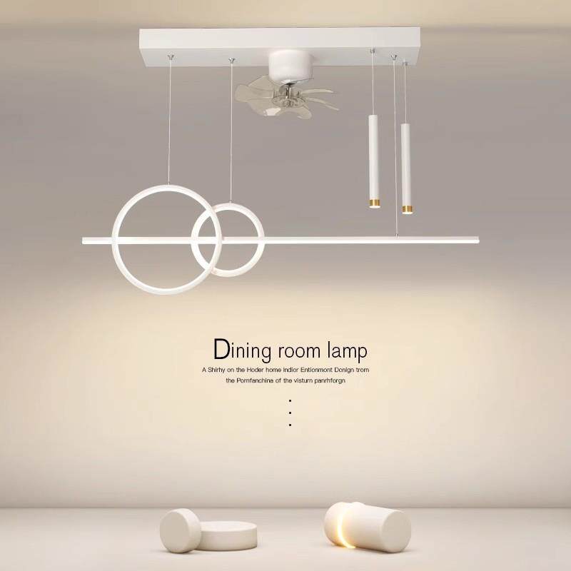 个性极简餐厅吊扇灯家用一体2024年新款北欧时尚摇头吸顶电风扇灯