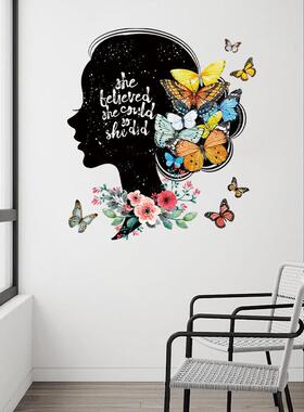 旅康新款CH36034花香蝶舞个性卧室床头背景贴餐厅背景布置装饰贴