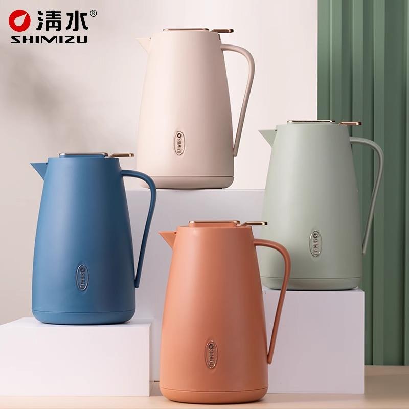 清水 时尚保温壶家用暖水壶开水瓶办公小水壶玻璃内胆咖啡壶1222