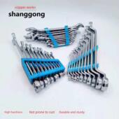 碳钢开口梅花扳手工具套装 双头两用快速棘轮汽修工具大全扳手套装