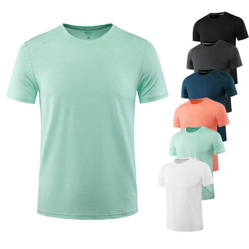 6 Ultra lightweight Men Crew Neck shirts dry Breathable
