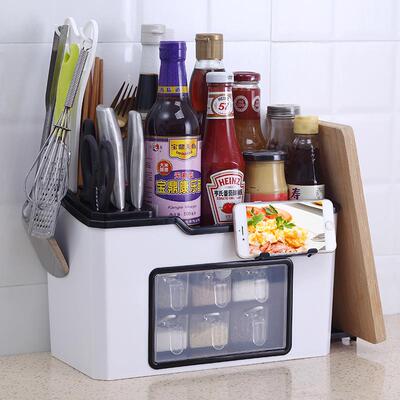 Kitchen Storage Rack, Seasoning Bottle Organizer, Multi-func