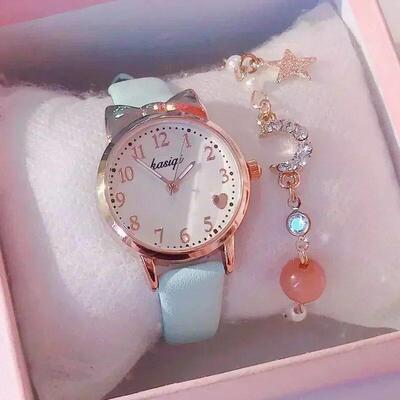 2025 Fashion Kids Love Digital Dial Children Set Watch Leath