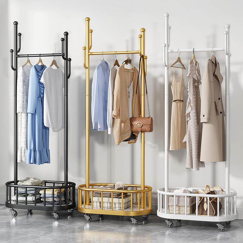 衣架落地家用挂衣架可移动置物架轻奢晾衣架卧室角落网红衣帽架