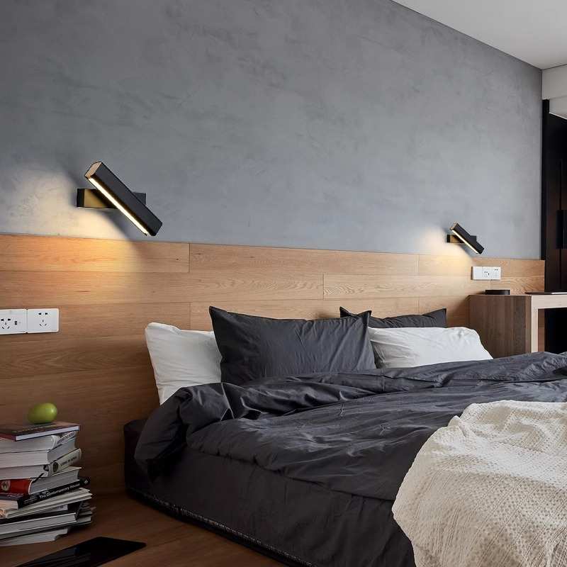 北欧壁灯卧室床头灯后现代极简约设计师客厅装饰墙灯创意旋转壁灯