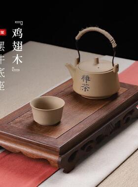 鸡翅木长方形摆件底座实木雕刻工艺礼品摆饰奇石头花盆景盆栽底座