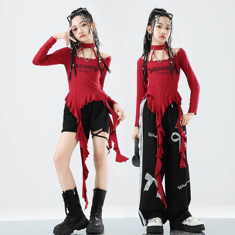 六一儿童演出服装新款少儿爵士舞赫本女孩拉丁舞jazz套装走秀表演