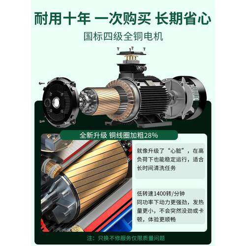 超高压力水程洗地大功率清洗机工0地工AR泵车商用增压强力洗机2车