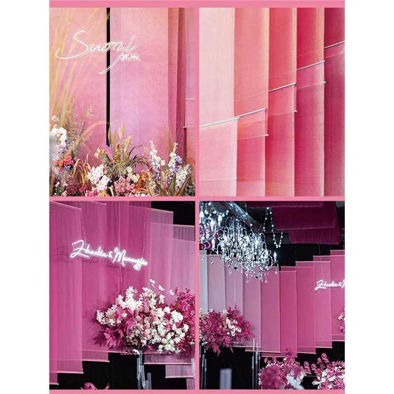 新款婚庆装饰半透明雪纺飘纱卷帘渐变色婚礼舞台背景布置纱幔挂帘,节庆用品/礼品,吊顶纱幔,淘宝优惠券,粉丝福利购,淘宝优惠卷