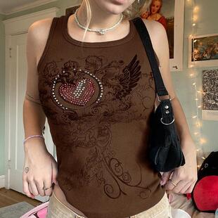 tight fitting vest Women base printed sports top