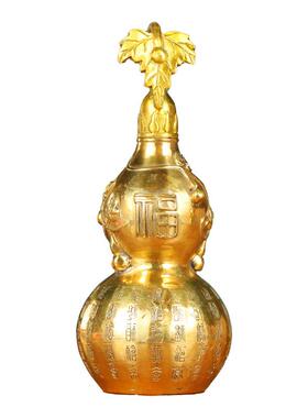 百福铜葫芦摆件黄铜开盖铜葫芦万福葫芦家居装饰金属工艺品