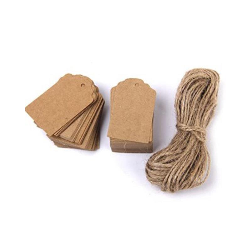 现货5X3CM 100张/包 配 10米麻绳 牛卡 花头空白吊牌 唛头 吊卡