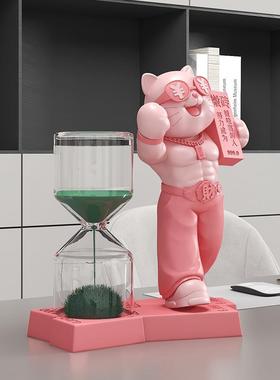 新年摆件客厅摆件高端大气上档次创意招财猫暴富磁力沙漏开业店铺