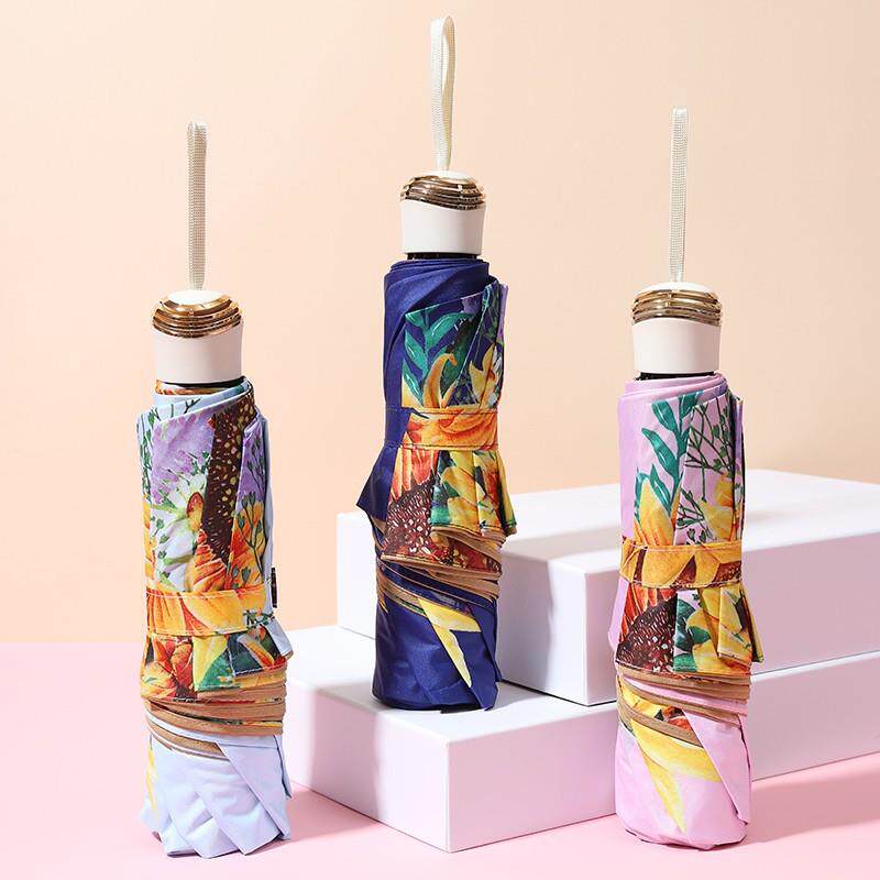 新款直销新品晴雨伞里外同花数码印花夏天我陪你度过双层防紫外线