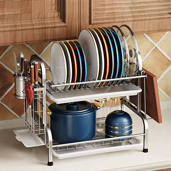 现代简约多功能沥水碗架厨房收纳台面批发碗碟盘家用台面碗柜收纳