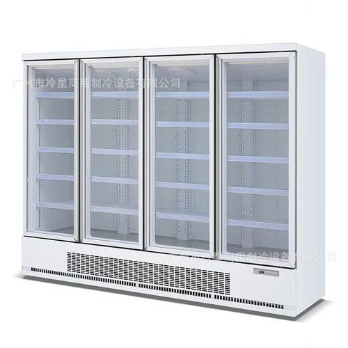 四门白色饮料鲜花冷藏展示柜下机组商用防雾玻璃门110V60HZ冰柜