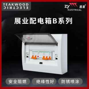 展业BV款明装装配电箱室内家用电箱塑面铁底电箱空气开 关漏保空