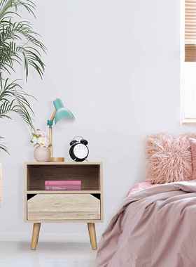 实木收纳柜家居卧室床头柜客厅收纳柜多层带抽屉木质整理柜子