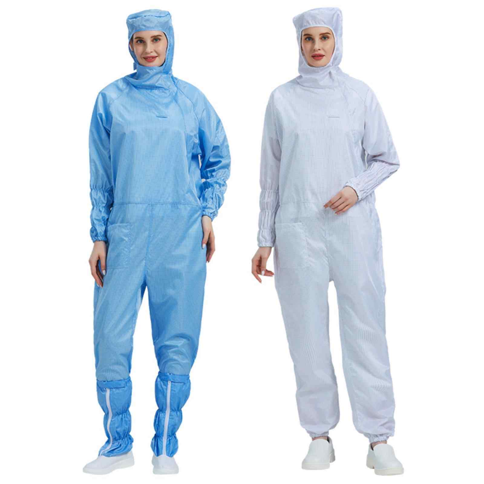 100级无尘服网眼防静电斜拉连衣裤清洁服食品厂工作服全身防护服