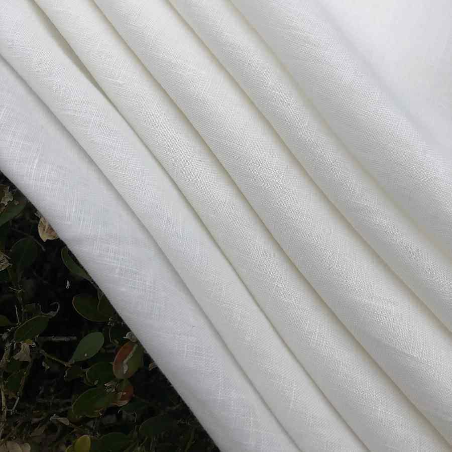 印维象14支亚麻料VSX素色麻面平纹布半漂白布料可染色布纤抗皱家