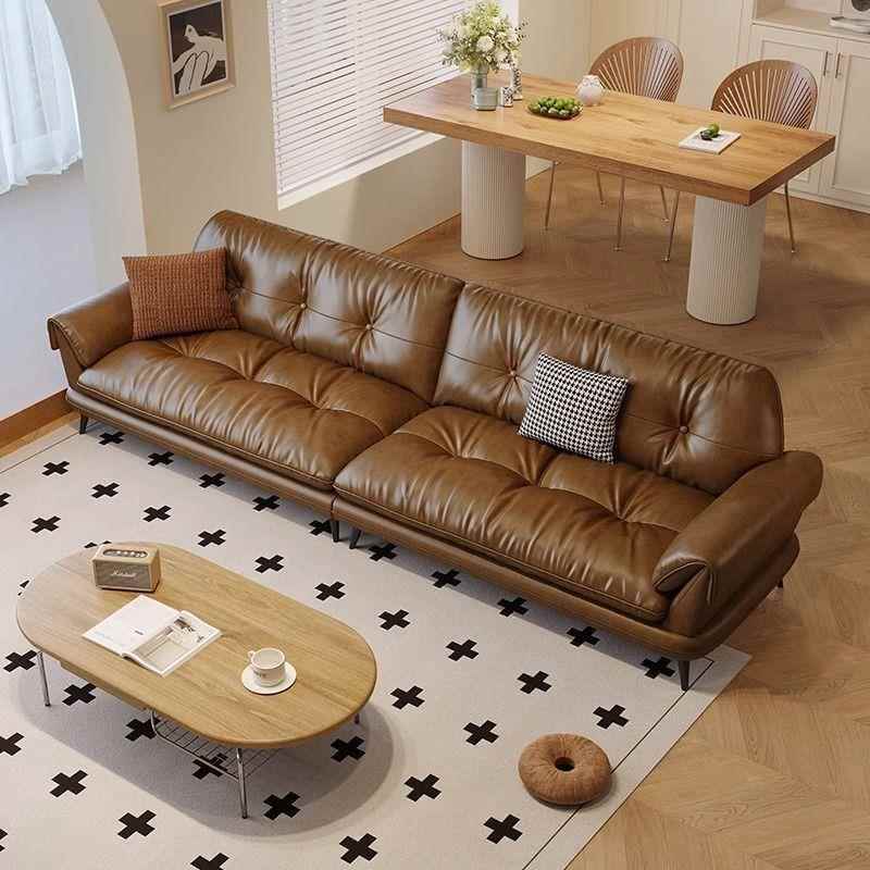 云沙发法屿式复无品牌/古客风厅小美户型意式极简拉德皮艺沙发