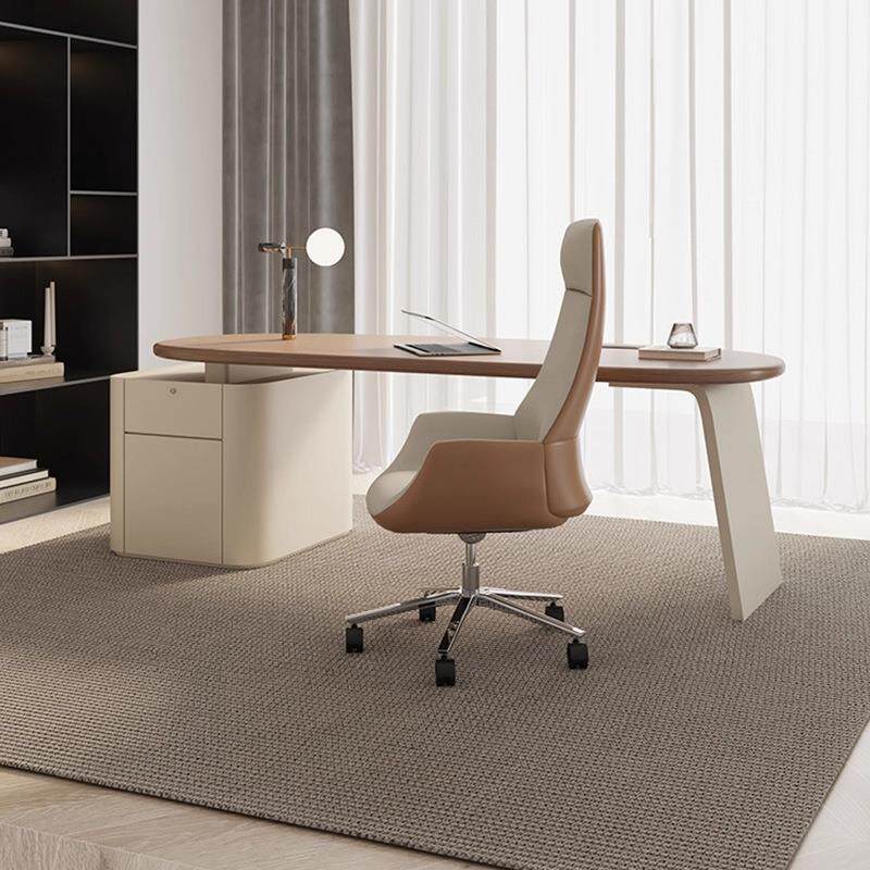 书桌轻奢现代高端家用书房书桌现代简约高级钢琴烤漆轻奢电脑桌子