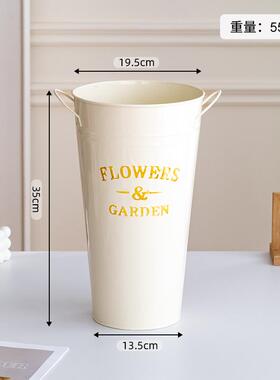 铁艺装饰筒醒花桶鲜花插花桶门口雨伞收纳桶假花落地桶大花盆神器
