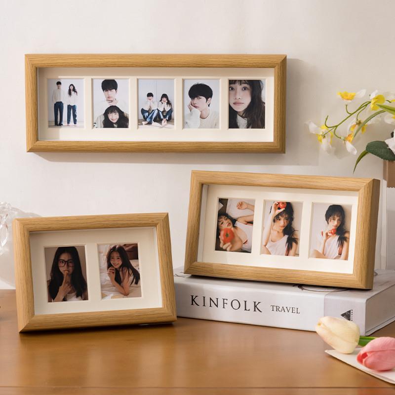 拍立得相框照片摆台3寸两联三连五联相架diy情侣儿童记录框画框