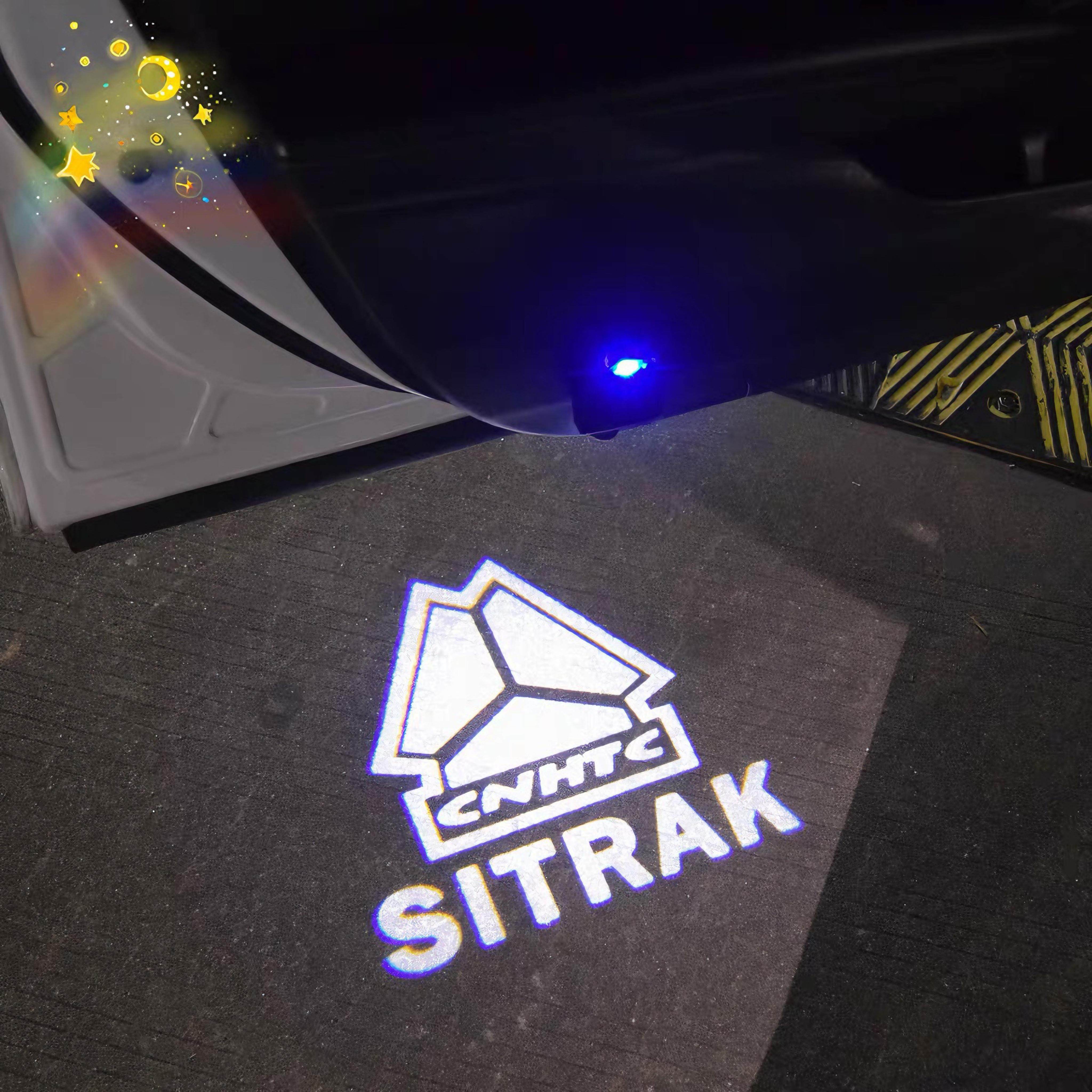 SITRAK卡车中国重汽车门迎宾灯充电款 CNHTC汕德卡车门投影感应灯