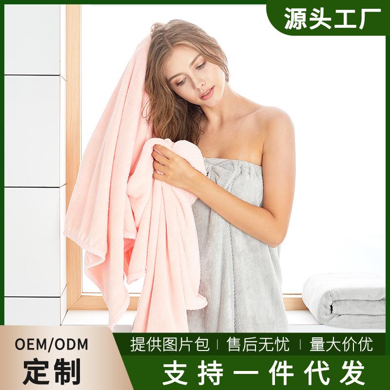 新款直销刺绣珊瑚绒毛巾浴巾套装宝宝加厚吸水高密珊瑚绒套巾礼品